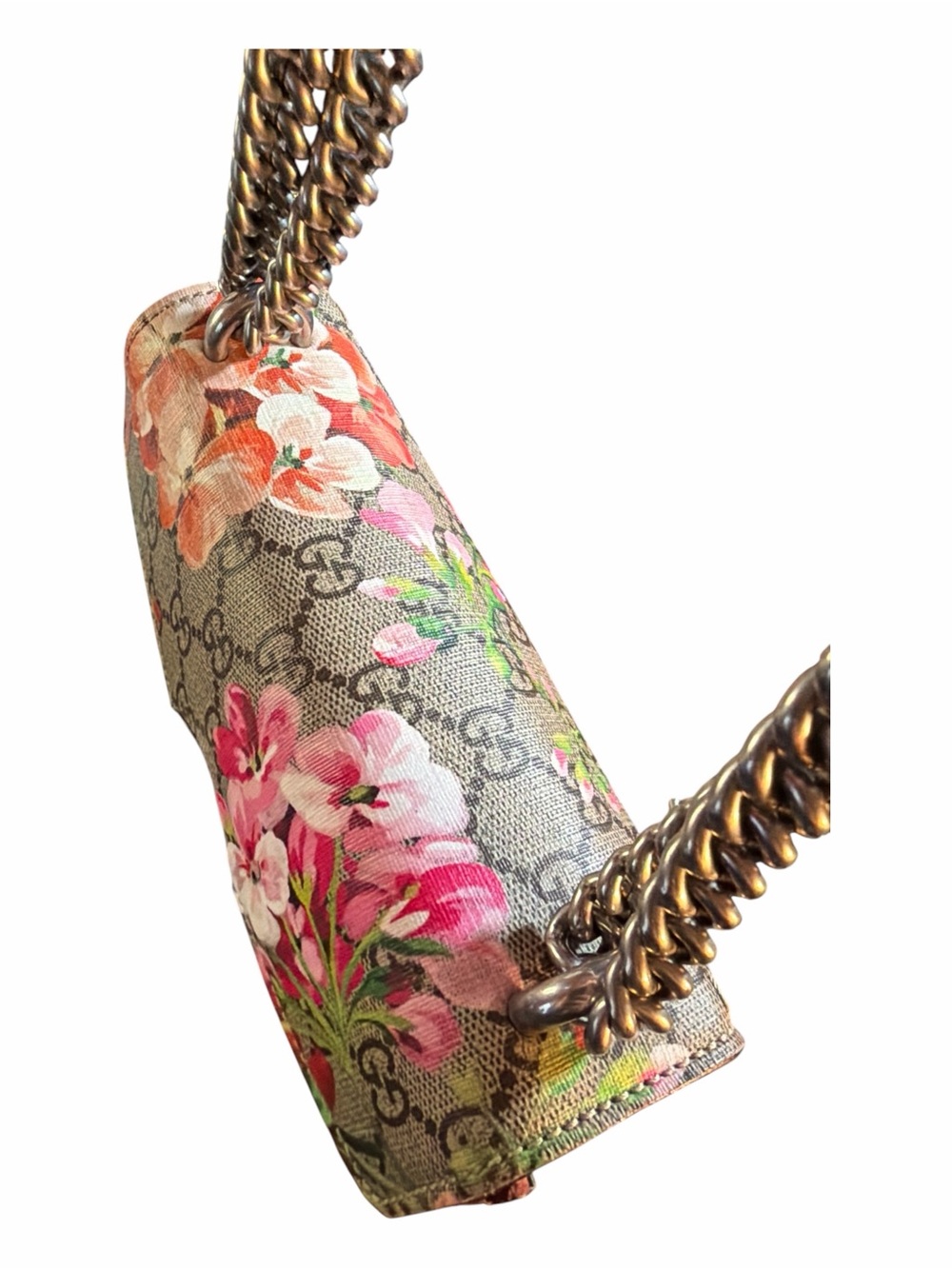 Gucci Dionysus Mini Bag GG Supreme Blooms Floral Pink Suede Crossbody Authentic - Picture 8 of 9